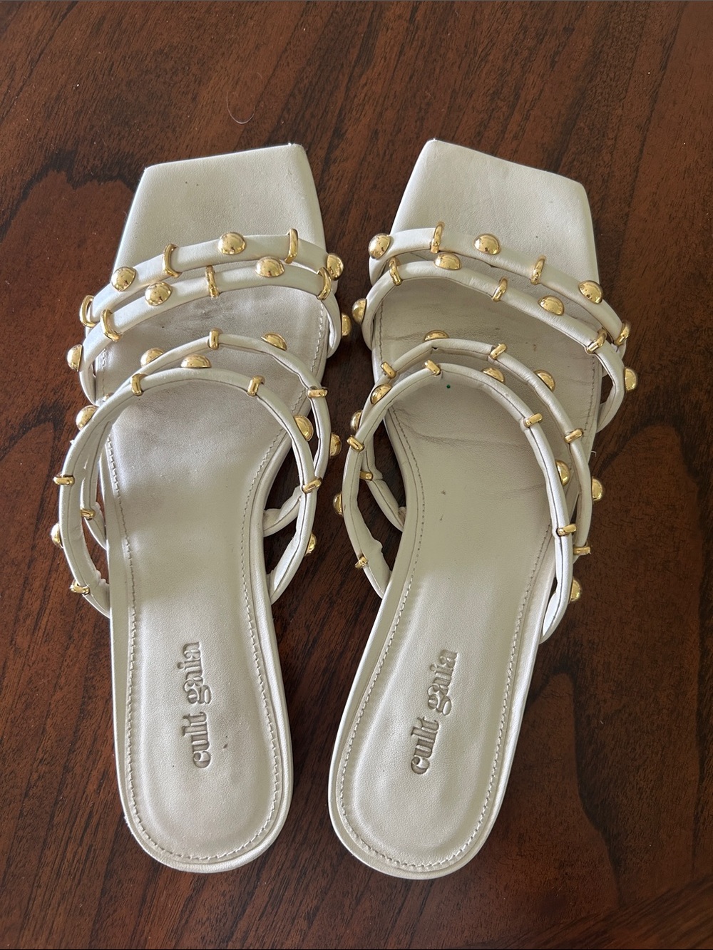 Cult Gaia crème ivory golf sandals flats 38